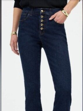 Madewell mid Rise kick out crop with brass Button-Fly, size 29